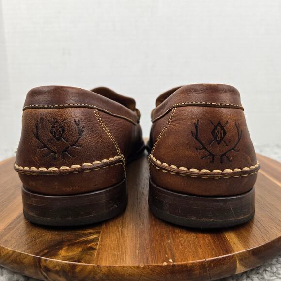 Martin Dingman Mens 9M All American Saddle Brown Leather Daily Penny Loafer - Picture 2 of 13